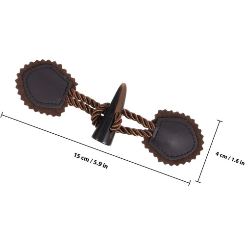 4 Pairs Deep Coffee Coat Toggle Buttons, Clothing Toggle Button Replacement, Overcoat Buckles 1