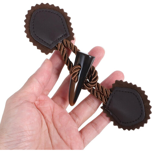4 Pairs Deep Coffee Coat Toggle Buttons, Clothing Toggle Button Replacement, Overcoat Buckles 2