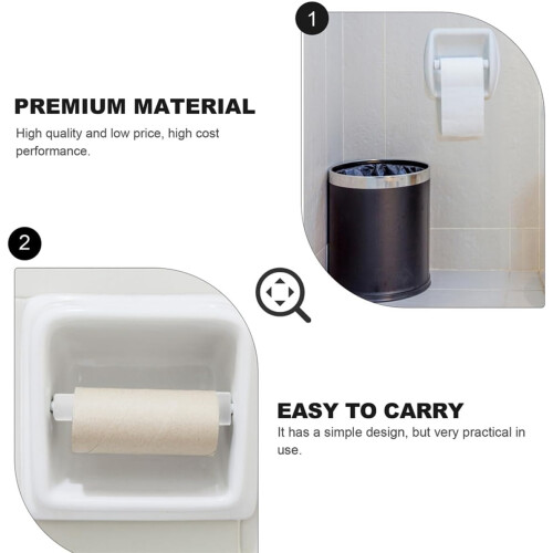 Plastic Toilet Paper Rollers Simple White Paper Box Roller Holders 4 Pcs Practical Tissue Box Shafts 2