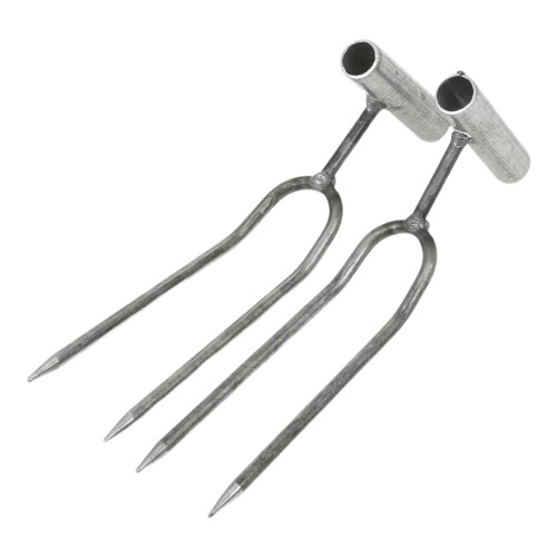 Ergonomic Handheld Cultivator Fork 2 Prong Root Rakes-2 pack 1