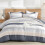 Gestreept microvezel dekbedovertrekset, queensize 2