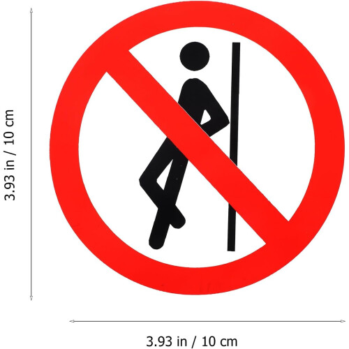 5pcs Removable No Leaning on Sign Stickers Safety Warning Decals Workshop Safety Labels Practical 1