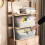 6-Pack Trapezoid Fabric Storage Cubes, Light Gray 4