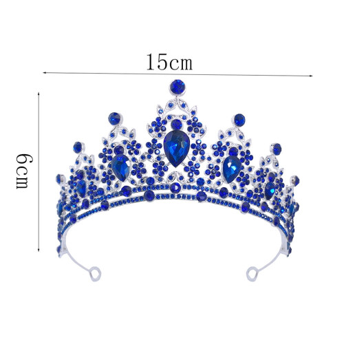 Blå Rhinstenslegering Brudekrone Hårbånd 1