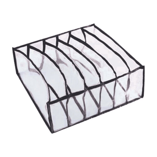 Foldable Mesh Underwear Storage Box – 6-Compartment 1