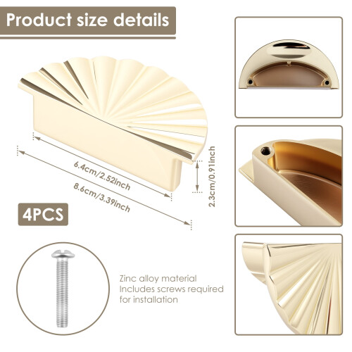 Brushed Gold Cabinet Pulls 2.5" Center-to-Center 4 pcs 1