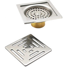 Square Smell Proof Shower Drain, Stainless Steel Floor Drain with Strainer Mesh compatible with Bathroom Garden (100mm x 100mm)