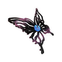 Vlinderhaarclips, geschikt voor vrouwen, antislip, sterke metalen vlinderhaarclips met strass-steentjes, haarklemmen voor het hoofd