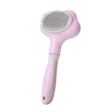 Kattenborstel met zelfreinigende functie, geschikt voor het verwijderen van losse ondervacht en voor het verzorgen van de vacht. Massageborstel.