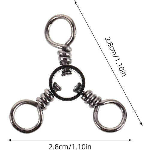 50 Stück Edelstahl-Angelwirbel, Karabinerwirbel, Verbinder für Rollköder 1