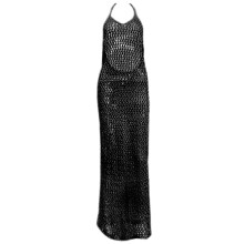 Dames lange badpak met zonbescherming, bikini-cover, mouwloze jurk, badjas, strandkleding, uitgeholde cover-ups, vakantie lange strandjurk, zwart