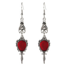 Vintage-Ohrringe aus antikem Silber, kompatibel mit Vampirfledermaus-Zauberspiegel-Anhängern, Gothic-Punk-Halloween-Schmuck, Party-Accessoires