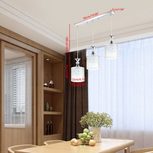 Industrial Retro Pendant Light White E27 Cage 39 inch Chain 1