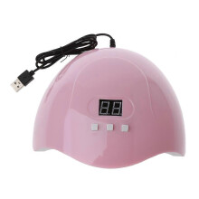 52W Pink Nail Dryer UV LED Nail Lamp Faster Nail Curing Lamp compatible with Fingernail with 3 Time Presets Auto Sensor USB
