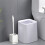 Toilet Brush and Holder Set White Compact 1 Piece 2