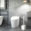 Toilet Brush and Holder Set White Compact 1 Piece 4