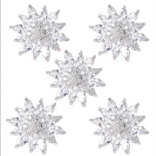 5 Stück 20 mm Sonnenblumen, kompatibel mit Strass-Metallknöpfen, Kristallverzierungen, DIY-Zubehör