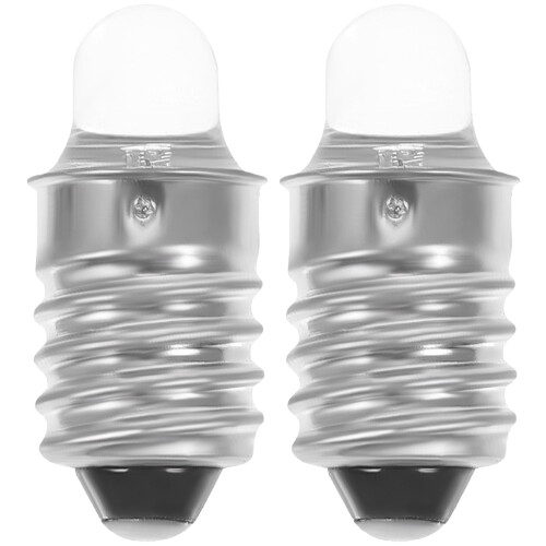 2 lâmpadas de lanterna LED E10 de 3V, metal e vidro. 1