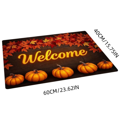 Πατάκι εισόδου Fall Welcome με σχέδιο κολοκύθας, απορροφητικό 18x30 εκ. 2