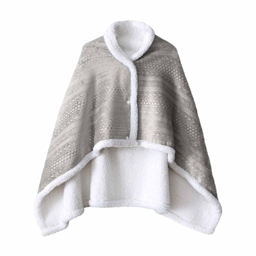 Wearable Flannel Shawl Blanket Grey 80x120cm 1