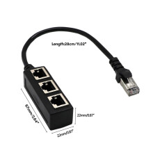 LAN Ethernet splitterkabel RJ45 1 mannelijk naar 3 vrouwelijk LAN Ethernet splitteradapterkabel aansluiting, eenvoudig te gebruiken, meerkleurig