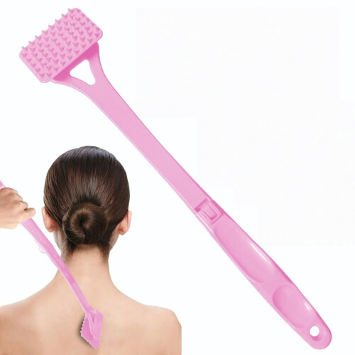Long Foldable Back Scratcher - Extendable Massage Tool for Itch Relief Pink 1