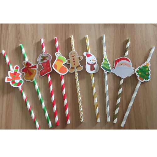 Mönstrade papperssugrör, 50-pack 1