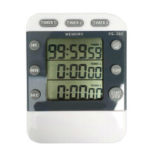 Triple Kitchen Timer Digital 3 Channel Alarm Timer Electronic Countdown Clock Timer Volume Control compatible with Home Office Sport