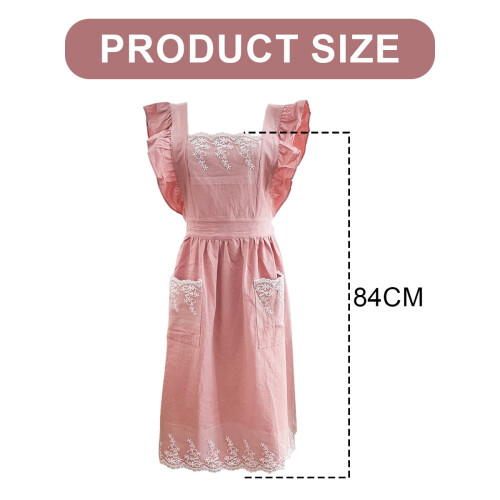 Delantal vintage de algodón con volantes para mujer 1