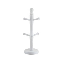 Apollo White Wooden Mug Tree Stand 6 Hooks Rack