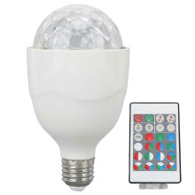 Discokugel-Lampe E27, Sound-aktivierte Fernbedienung, RGB-LED-Stroboskop-Kugel, kompatibel mit Partys, Hochzeiten und Bars