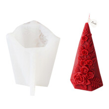 Silikonform, 3D-Kegelform, DIY-Kerzenherstellungswerkzeug für Aromatherapie-Kerzen, Harz-Gipsform, kompatibel mit Valentinstagsgeschenken, mehrfarbig