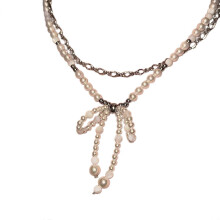 Modieuze kralen strik hanger ketting sleutelbeen ketting verstelbare choker schattige coole halskettingen feest sieraden cadeau veelkleurig