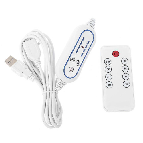 Multifunction Remote Control compatible with USB Fan LED Light 4 Speed Adjustable Remote with 2-8 Hour Timing Function ON OFF Switch