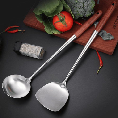 Stainless Steel Wok Spatula with Wood Handle 2