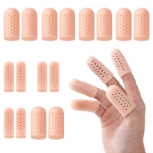 Lot de 16 protège-doigts en gel souple et silicone respirant, 2 tailles, réutilisables