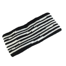 Koreaanse stijl dames winter gebreide hoofdband zwart-wit onregelmatig gestreept breed haarband sport yoga stretch hoofddoek tulband oorwarmer
