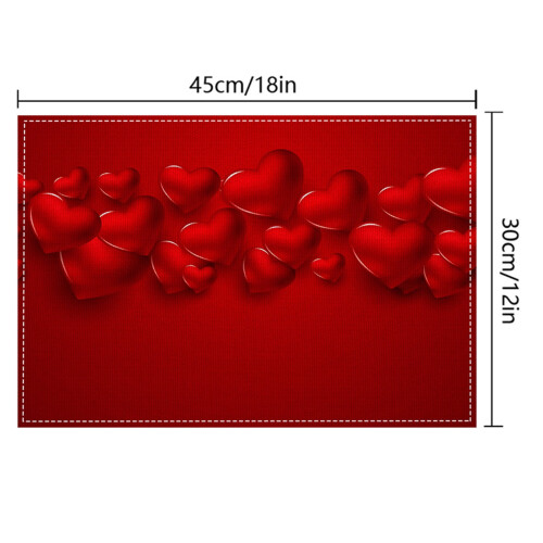 Valentine's Day Placemat Linen 18x12in 2
