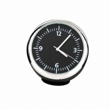Reloj luminoso para salpicadero de coche con termómetro e higrómetro, resistente al agua y que funciona con pilas.