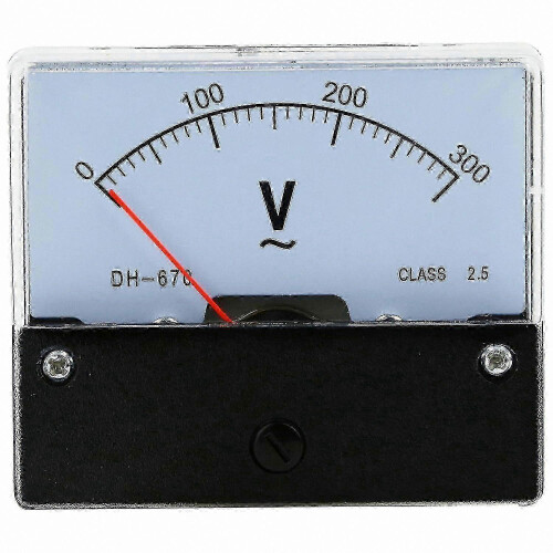 Analog Voltmeter Panel Meter 0-300V AC Rectangle Voltage Gauge
