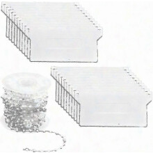 White Vertical Blind Repair Kit with 20 Bottom Weights (89mm) and 10m Plastic Chain compatible with Slat and Drapery Adjustment