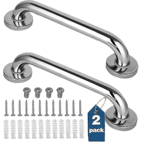 Bathroom grab bars compatible with elderly 2 pack stainless steel rail