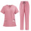 Nurse Scrub Set Moisture-Wicking Top and Bottom Pink S 2