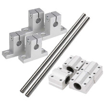 Douille de glissement à billes de mouvement linéaire horizontal de 8 mm de diamètre, arbre linéaire de 200 mm, axe optique avec Ro