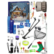 Kerstkalender met aftelfunctie voor vissen, 24 dagen durende blind box met kunstaas, verrassingscadeau voor vissen, kerstverrassingscadeau