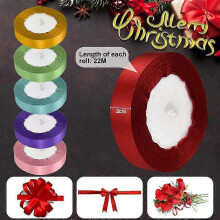 6 Rollen Geschenkband (22 Meter), buntes Band, geeignet für Hochzeitsfeiern, Weihnachten, zum Zuschneiden, zum Verpacken und Dekorieren.