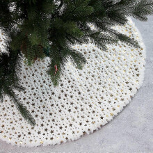 36 inch kerstversiering, vijfsterrenprint, pluche kerstboomrok, witte pluche kerstboomversiering, witte kerstboomrok