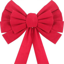 6 grote rode fluwelen strikken, kerststrikken, hangende kerststrikken, geschikt voor kerstkransen of als topversiering in de kerstboom.