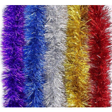 Paquete de 5 guirnaldas brillantes para árbol de Navidad, 2 metros de largo, ideales para bodas, cumpleaños y fiestas navideñas (multicolor).