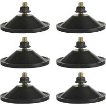 6 ventosas resistentes y gruesas de PVC transparente con tornillos de 5,5 cm, ventosas de vidrio con adhesivo súper fuerte, color negro.